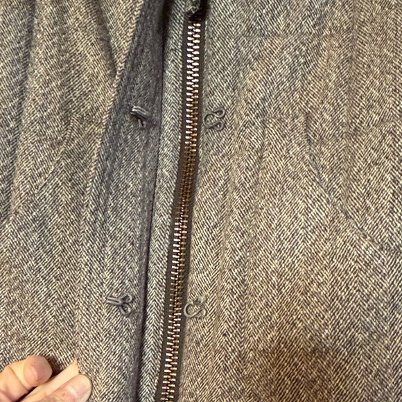 Tyler Boe Brown Herringbone Wool Blend Vest Women’s Small Zip Front - Picture 3 of 7